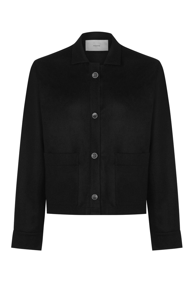 Miami Jacket Black Wool Cashmere Flannel