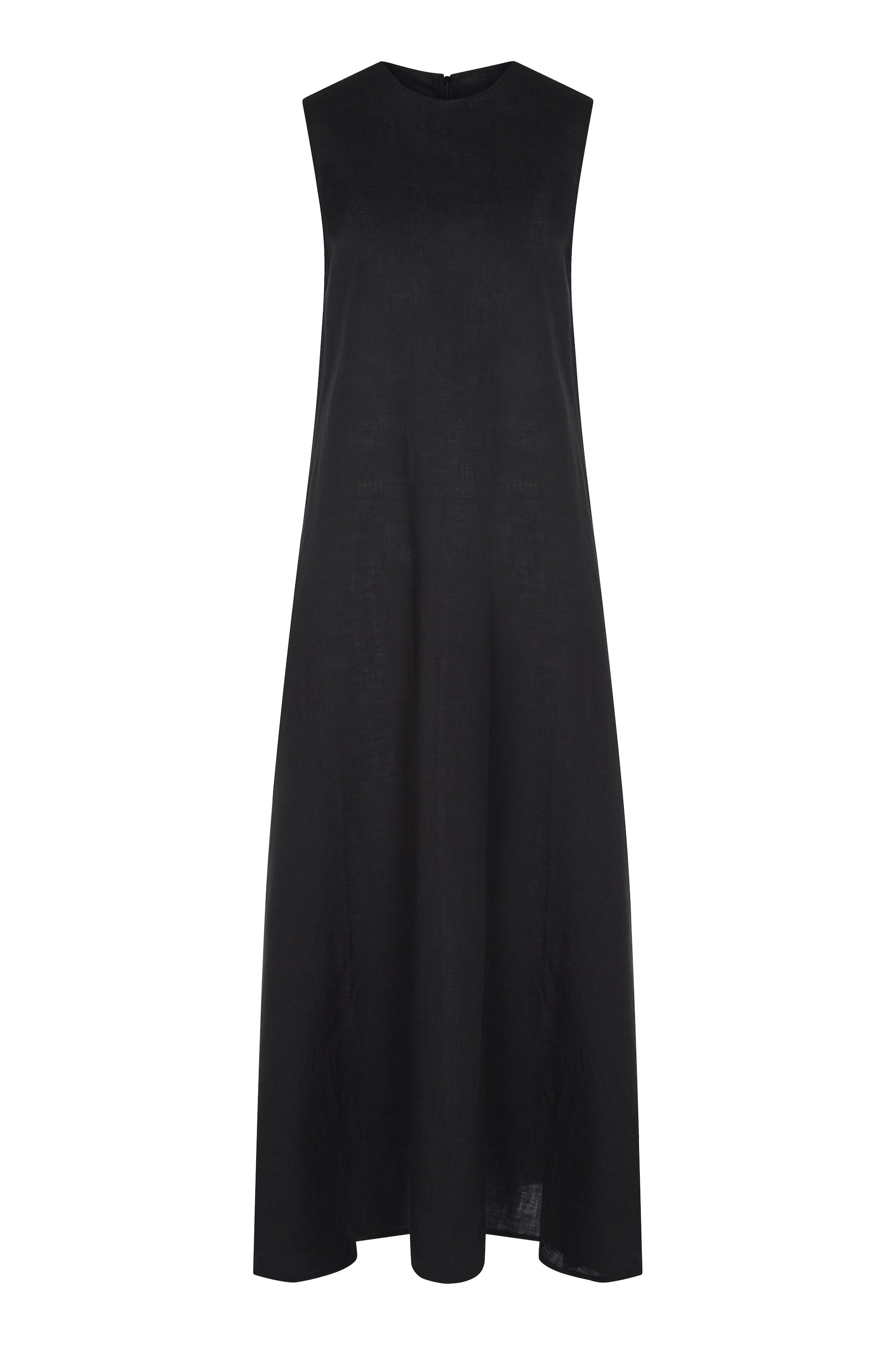 Tallin Black Linen Maxi Dress