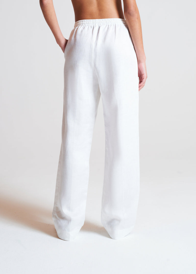 Aurelia White Heavy Linen Trouser
